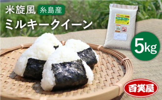 【令和6年産】 【 栽培期間中農薬不使用 】米 旋風 ミルキークイーン 5kg《糸島》 【百笑屋】 [ABF001] 米 お米 白米 精米 406208 - 福岡県糸島市