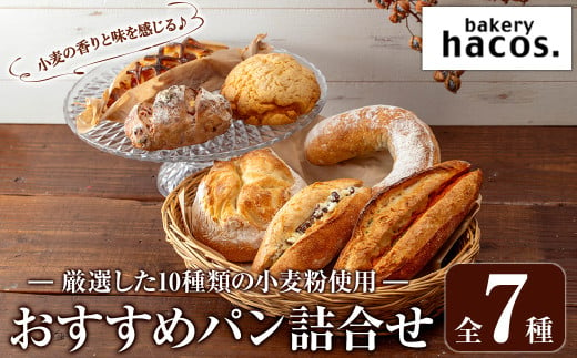 a984 ハコスおすすめのパン詰合せセット(計7種)【bakery hacos】姶良市 パン 冷凍パン 詰め合わせ 惣菜パン 菓子パン パイ アップルパイ めんたいフランス クランベリーチーズ メロンパン 練乳小豆フランス 大納言 ブール