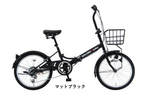 ヱビス自転車　折りたたみ 自転車 ゴールデンロッキー206 シマノ製 外装6段変速 20インチ 完成品【マットブラック】