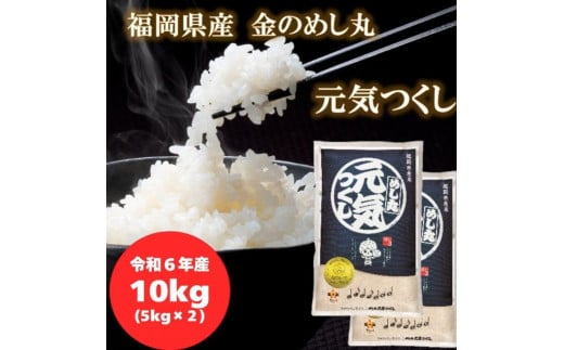 【令和6年産】福岡県産金のめし丸元気つくし　10kg(5kg×2袋)【お米 米 コメ 白米 ブランド米 元気つくし ごはん ご飯 おにぎり お弁当 食品 福岡県産 送料無料 AM012】 1357862 - 福岡県筑前町