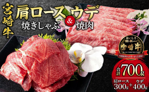 宮崎牛肩ロース焼きしゃぶ300ｇ 宮崎牛ウデ焼肉400g_M132-031 379182 - 宮崎県宮崎市