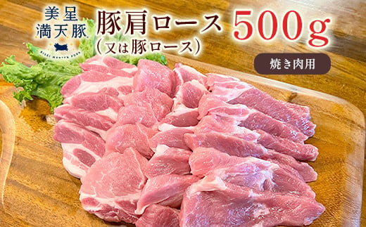 美星満天豚 焼肉 500ｇセット（豚肩ロース又は豚ロース、豚バラ、豚モモ）小分け真空パック