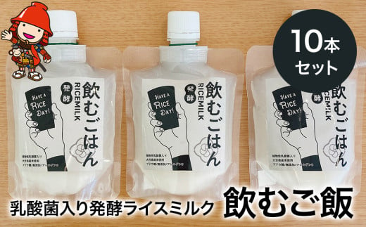 乳酸菌入り発酵ライスミルク「飲むご飯」10本セット 蛍茶園 手作り 乳酸菌発酵 農薬不使用 デザート 炭酸割り 温活 飲む発酵食品 ギフト プレゼント 大分県産 九州産 中津市 熨斗対応