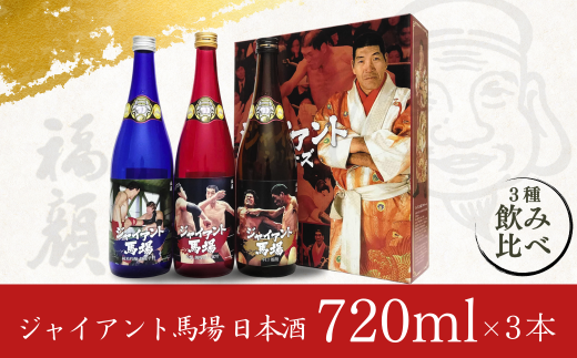 ジャイアント馬場 日本酒 720ml×3本セット 純米吟醸 吟醸 辛口 飲み比べ [福顔酒造] 【022S016】 868716 - 新潟県三条市