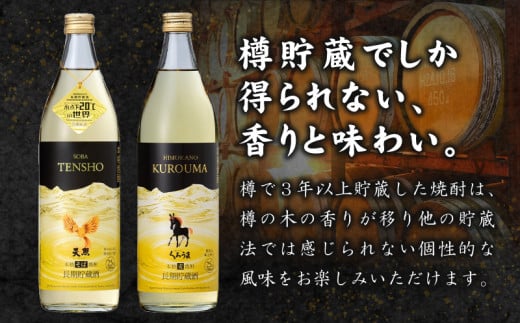 宮崎県高千穂町のふるさと納税 【トンネル長期貯蔵】麦焼酎・そば焼酎　900ml／2本セット | お酒 酒 焼酎 そば焼酎 貯蔵酒 お湯割り 水割り ロック ストレート ギフト 飲み比べセット 焼酎セット セット 詰め合わせ ふるさと 贈答 贈り物 プレゼント おすすめ 人気 宮崎県 高千穂町 |_Tk007-029