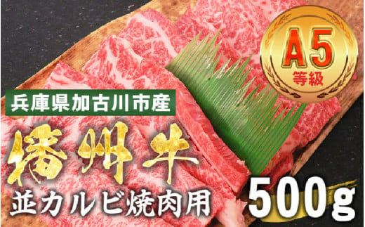 加古川市産  黒毛和牛(播州牛) 並カルビ焼肉用 500g