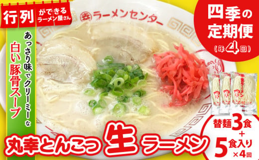 【年4回 四季の定期便】丸幸ラーメン(とんこつ生) 5食＋替麺3食のセット【ラーメン 生ラーメン とんこつ 豚骨スープ 九州とんこつ 替麺 替え玉 おかわり あっさり 行列】E1-C015302 1965968 - 佐賀県基山町