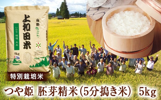 ≪2025年先行予約≫令和7年度産 山形県 高畠町産 特別栽培米 つや姫 胚芽精米（5分搗き米）5kg お米 白米 ブランド米 ごはん ご飯 F21B-405