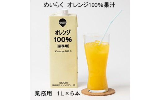 めいらく業務用100%果汁(オレンジ)　1L×6本【1579524】 1967010 - 千葉県佐倉市