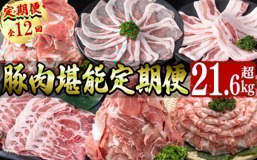 【定期便全12回】豚肉堪能定期便(12ヶ月連続・総量21.6kg以上) 豚 豚肉 肉 国産 九州産 しゃぶしゃぶ 焼肉 豚バラ ロース 切り落し 大容量 人気 小分け 真空包装 t0160-001 1471916 - 鹿児島県志布志市