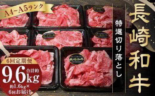 【全6回定期便】【A4～A5ランク】長崎和牛 特選 切り落とし 約1.6kg (200g×8パック) 牛肉 肉 牛 和牛 国産牛 国産 長崎和牛 1461515 - 長崎県長崎市