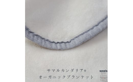 サマルカンダリア オーガニック綿毛布 シングル ナチュラル・ブルー 140cm×200cm【1583845】 1967875 - 和歌山県橋本市