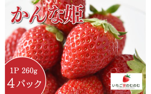 いちご かんな姫 4p いちご家のむのむ イチゴ 苺 4パック 国産 果物 フルーツ くだもの 1月 2月 3月 発送 冬 旬 産地直送 農家直送 産直 甘い デザート スイーツ 家庭用 贈答 贈答用 茨城 茨城県 石岡市 (A28-003) 1967243 - 茨城県石岡市