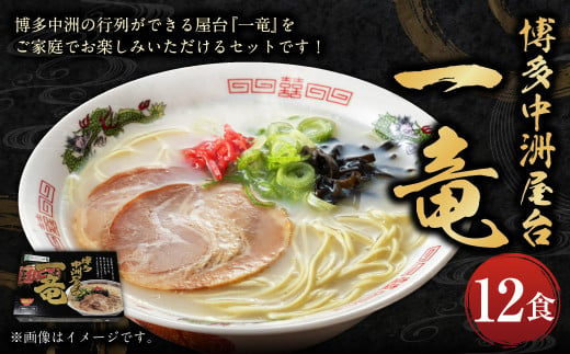 博多中洲屋台 一竜ラーメン 12食入 4食入×3箱 豚骨 ラーメン 豚骨ラーメン 生麺 麺 1918237 - 福岡県遠賀町