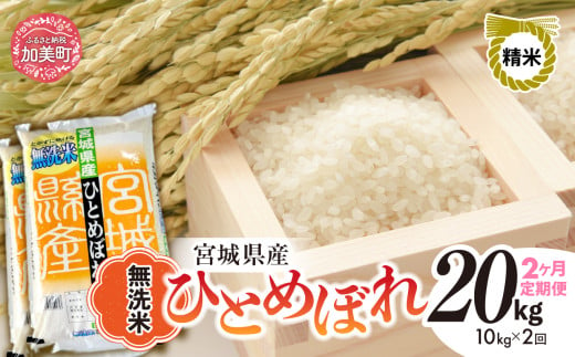 【 2回 定期便 】無洗米 令和6年度産 宮城 ひとめぼれ 計 20kg （ 10kg × 2回 ）｜ 菅原精米工業 宮城県 加美町 sw00004-r601-10kg-2 ｜ ヒトメボレ 米 コメ ごはん お米