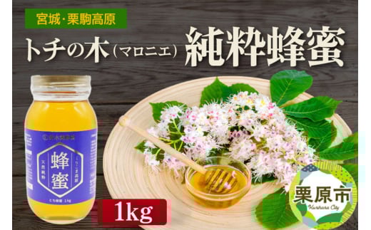 宮城・栗駒高原のトチの木（マロニエ）の純粋蜂蜜 1kg×1本 1496087 - 宮城県栗原市