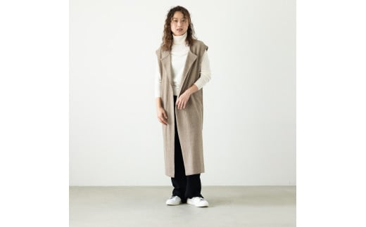 ロングジレ MKブランド ブラウン  ニット ファッション おしゃれ 日本製 秋 冬 プレゼント ギフト 第一ニットマーケティング  MKDK1202