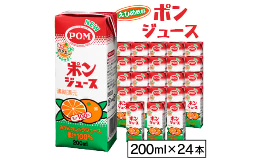 えひめ飲料　ポンジュース　200ml×24本【1394422】 1374248 - 茨城県茨城県庁