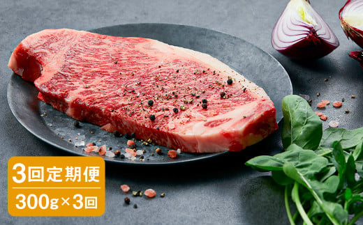 【3回定期便】黒樺牛 肉厚サーロインステーキ 300g 計900g 牛肉 和牛 お肉 ステーキ 黒毛和牛 国産 九州産 熊本県 湯前町