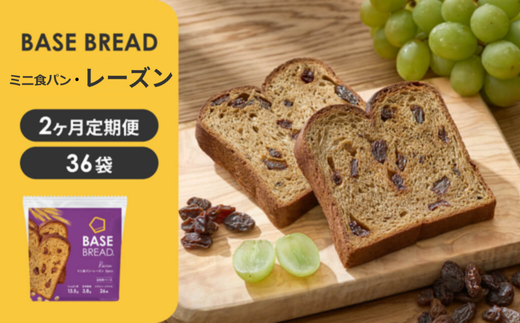 〈2ヵ月定期便〉BASE BREAD ミニ食パン・レーズン　36袋【11100-1301】 1991484 - 埼玉県さいたま市