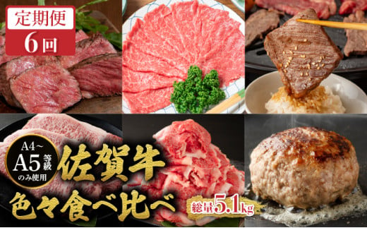 [定期便6回]佐賀牛色々食べ比べ/ 佐賀牛 国産和牛 大町町 焼肉 肉 お肉 にく 国産 佐賀牛 切り落とし ステーキ 贈り物 ギフト 佐賀県 冷凍 焼き肉 牛肉