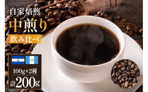 コーヒー豆 自家焙煎 中煎り 100g 2種 計200g 飲み比べ セット シングルオリジン [フライヤーズ・カンパニー 北海道 砂川市 12260780] スペシャルティコーヒー 珈琲豆 焙煎 コーヒー 珈琲 こーひー 飲み比べセット レビューキャンペーン