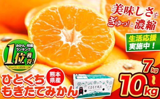 [2025年先行予約]訳あり みかん ひとくちもぎたてみかん 約 7kg 約 10kg S-3Sサイズ 訳あり ご家庭用 熊本県産 (荒尾市産含む) 期間限定 フルーツ 果物 旬 冬 柑橘 小玉 みかん[2025年9月中旬-10月末頃出荷]