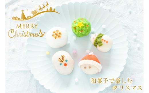 クリスマス 和菓子【聖夜の上生菓子】10個入り 練り切り 菓子 スイーツ 生菓子 ギフト あんこ お歳暮 お取り寄せ 高級 上生菓子 和スイーツ かわいい サンタ トナカイ 雪だるま（VYD）B-940