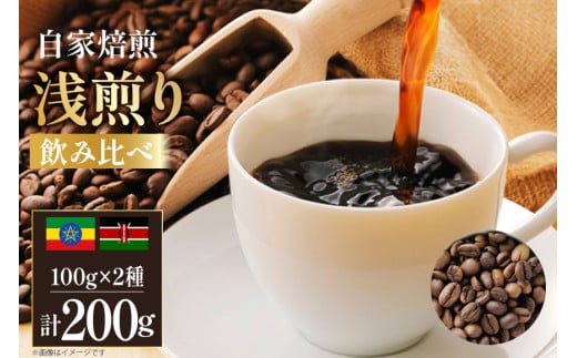 コーヒー豆 自家焙煎 浅煎り 100g 2種 計200g 飲み比べ セット シングルオリジン [フライヤーズ・カンパニー 北海道 砂川市 12260779] スペシャルティコーヒー 珈琲豆 焙煎 コーヒー 珈琲 こーひー 飲み比べセット レビューキャンペーン