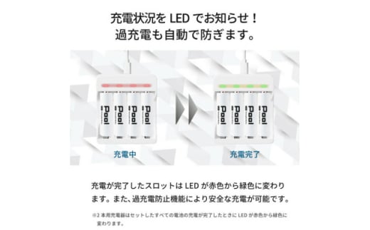 岐阜県笠松町のふるさと納税 ニッケル水素充電池Pool-プールー(単4形充電池8本+4ポート充電器)セット【1212961】