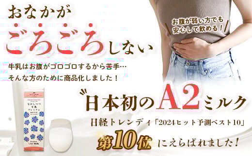 なかしべつ牛乳プレミアム NA2 MILK 200ml×6個