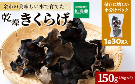 余市町産 乾燥きくらげ30g×5袋 国産 北海道産 1980016 - 北海道余市町