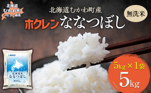 （無洗米5kg）ホクレン北海道ななつぼし 【 ふるさと納税 人気 おすすめ ランキング 米 コメ こめ お米 ななつぼし ご飯 白米 精米 国産 ごはん 白飯 北海道 むかわ町 送料無料 】 MKWAI094 1980488 - 北海道むかわ町