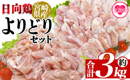 ＜宮崎県産日向鶏 よりどりセット 約3kg＞ 国産 鶏 肉 精肉 とりにく もも モモ肉 手羽 手羽先 手羽中 手羽元 チキン チキンスペアリブ 焼き鳥 焼き肉 BBQ 使いやすい 小分け パック 真空冷凍 お弁当 惣菜 蒸し鶏 数量限定 さっぱり 【MI452-tr】【TRINITY】 1980726 - 宮崎県三股町