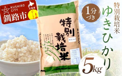 【通常発送】特別栽培米ゆきひかり 5kg 1分づき 北海道産 米 コメ こめ お米 白米 玄米 決済から7日前後で発送 F4F-7266 1987082 - 北海道釧路市