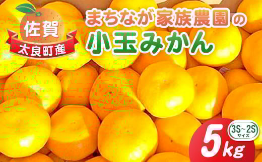 L-50 まちなが家族農園の小玉みかん　５ｋｇ　みかん ミカン 蜜柑 温州みかん 完熟みかん 甘熟 柑橘 有機栽培 国産 佐賀県産 太良町 こだわり 贈答品 産地直送 詰め合わせ 小玉 419371 - 佐賀県太良町