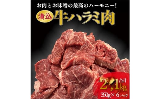 「50年の技が光る」 牛肉ハラミ 2.1kg (350g×6) 老舗焼肉店秘伝のタレ仕込み【1590152】