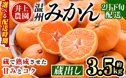 ＜2月下旬より順次発送予定＞大分県宇佐市産 蔵出し みかん(約3.5kg)ミカン 蜜柑 柑橘 フルーツ 果物 くだもの 果実 国産 熟成【103680500】【井上農園】