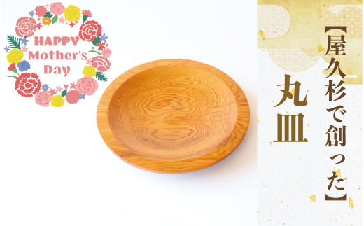 【母の日ギフト】【屋久杉で創った】丸皿(高橋工芸/015-1869m) 工芸品 皿 お皿 おさら 屋久杉 杉 木 木工 木材 インテリア 装飾 家 リビング オリジナル 一点もの 手づくり てづくり 手作り 木目 手作業 職人 工芸 鹿児島  自然遺産 1972502 - 鹿児島県指宿市