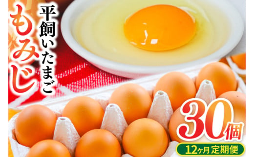 【純国産鶏もみじ】平飼い卵30個入り 破損保証5個を含む【12ヶ月連続お届け】 (AJ008-1)