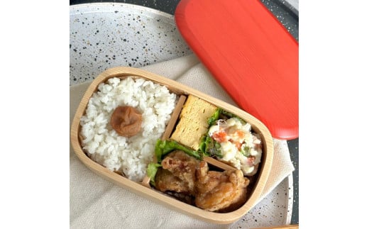 紀州塗り 食洗機対応 くりぬき弁当箱 チェリーピンク ランチボックス お弁当 かわいい 弁当女子 弁当男子