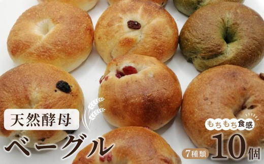 天然酵母のベーグル 7種類 計10個 セット パン【プレーンベーグル よもぎベーグル クラベリーベーグル シナモンレーズンベーグル チョコレートベーグル くるみベーグル 黒ごまベーグル】 1247400 - 徳島県徳島市
