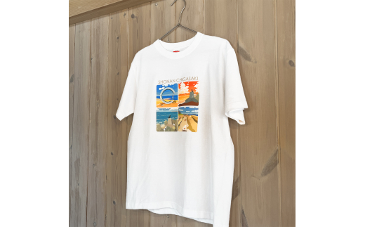 湘南・茅ヶ崎で描く、海を感じるイラストアート 『湘南ランドスケープ：Tシャツ（Mサイズ）』 /風景 犬 猫 景色 デザイン ビーチ 海辺 サザンC  1929558 - 神奈川県茅ヶ崎市