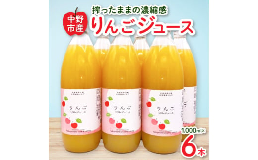 ＜毎月定期便＞りんごジュース6本セット(1,000ml×6本)りんご100%全3回【4064269】