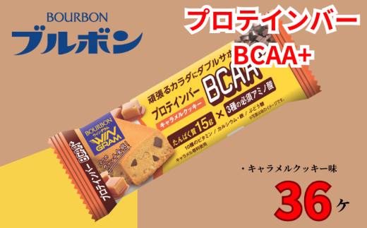 ブルボン プロテインバー 36本 BCAA+ キャラメルクッキー 4箱セット bourbon 筋トレ ダイエット 朝食 フィットネス 健康 おやつ お菓子 菓子 プロテイン 防災 非常食 登山 携行食 行動食 レーション 株式会社ブルボン 新潟県 新発田市 bourbon010