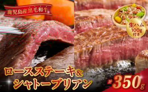 027-20 ロースステーキとシャトーブリアン 黒豚生ハム付 218443 - 鹿児島県南九州市