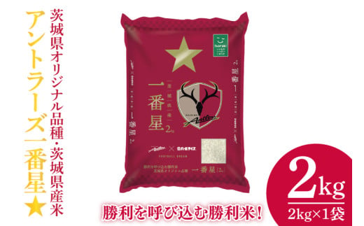 令和6年産 茨城県産『アントラーズ一番星』2kg×1袋 ～勝利を呼び込む勝利米、茨城県オリジナル品種～ ｜人気 個包装 粒張り 光沢 粘り 香り 甘味 お米 白米 精米 ブランド米 お米ギフト 美味しい 地元 特産品 茨城県産(HM-1) 1984338 - 茨城県行方市