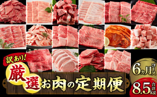 【訳あり】<定期便>宮崎県産黒毛和牛・宮崎県産豚肉 6か月コース【牛肉 豚肉 6回 定期 焼き肉 焼肉用 すき焼き しゃぶしゃぶ】_M132-T046