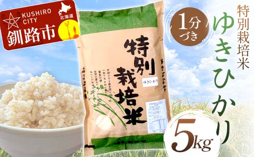 【6月発送】特別栽培米ゆきひかり 5kg 1分づき 北海道産 米 コメ こめ お米 白米 玄米 F4F-7272 1987088 - 北海道釧路市