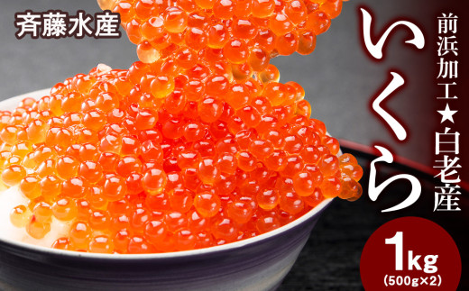 いくら 北海道 白老産 前浜加工 500g×2パック 計1kg ＜斉藤水産＞